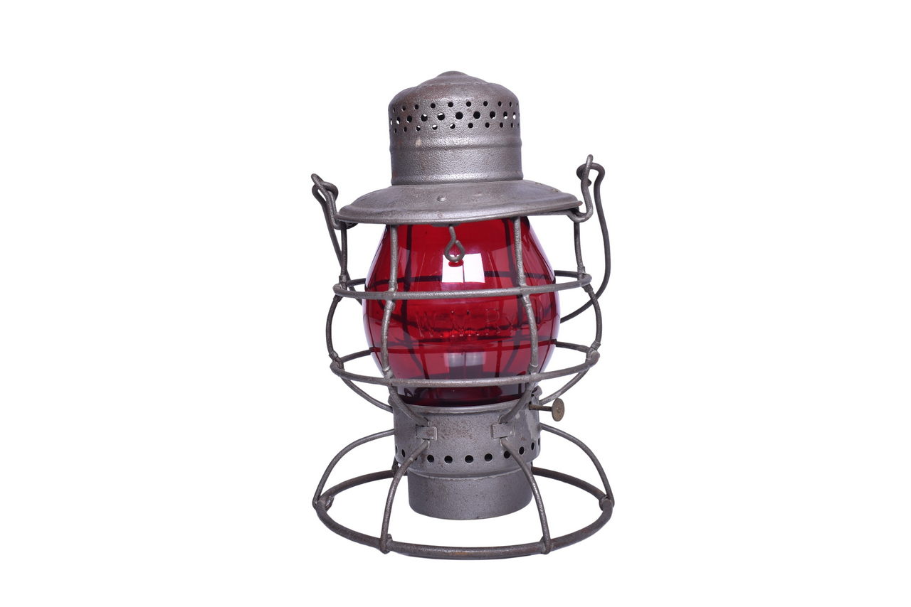 2044 - Star Head Light Co. Western Maryland Railway Co. Railroad Lantern W/ Red Cast Globe thumbnail
