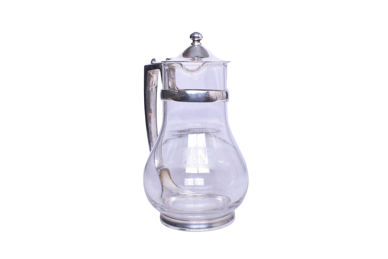 2047 - Louisville and Nashville Railroad Silver Glass Water Carafe thumbnail
