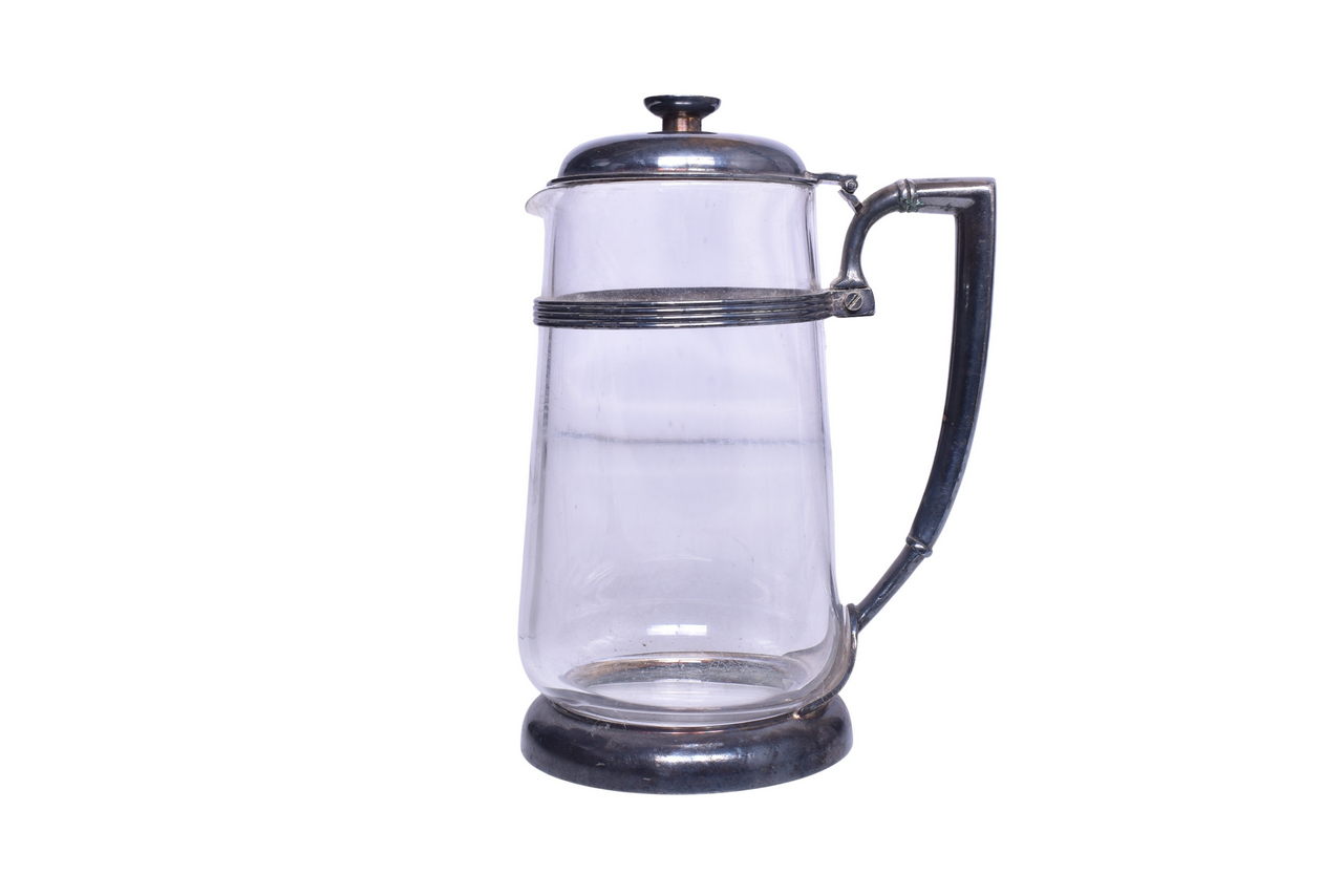 2049 - Chesapeake and Ohio Railroad Silver Glass Water Carafe Pitcher - 1943 thumbnail