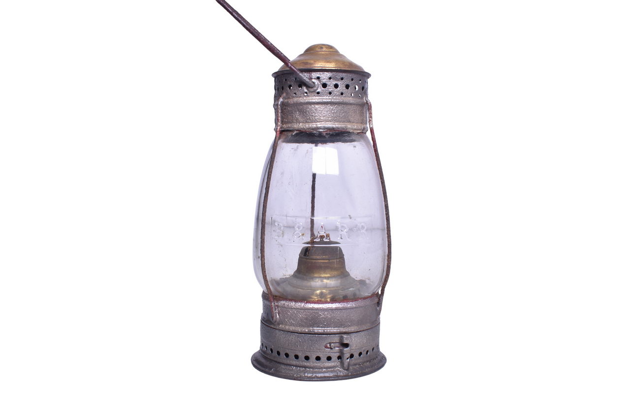 2054 - C.T. Ham Boston & Albany Railroad Brass Top Lantern w/ Clear Cast Fixed Globe thumbnail