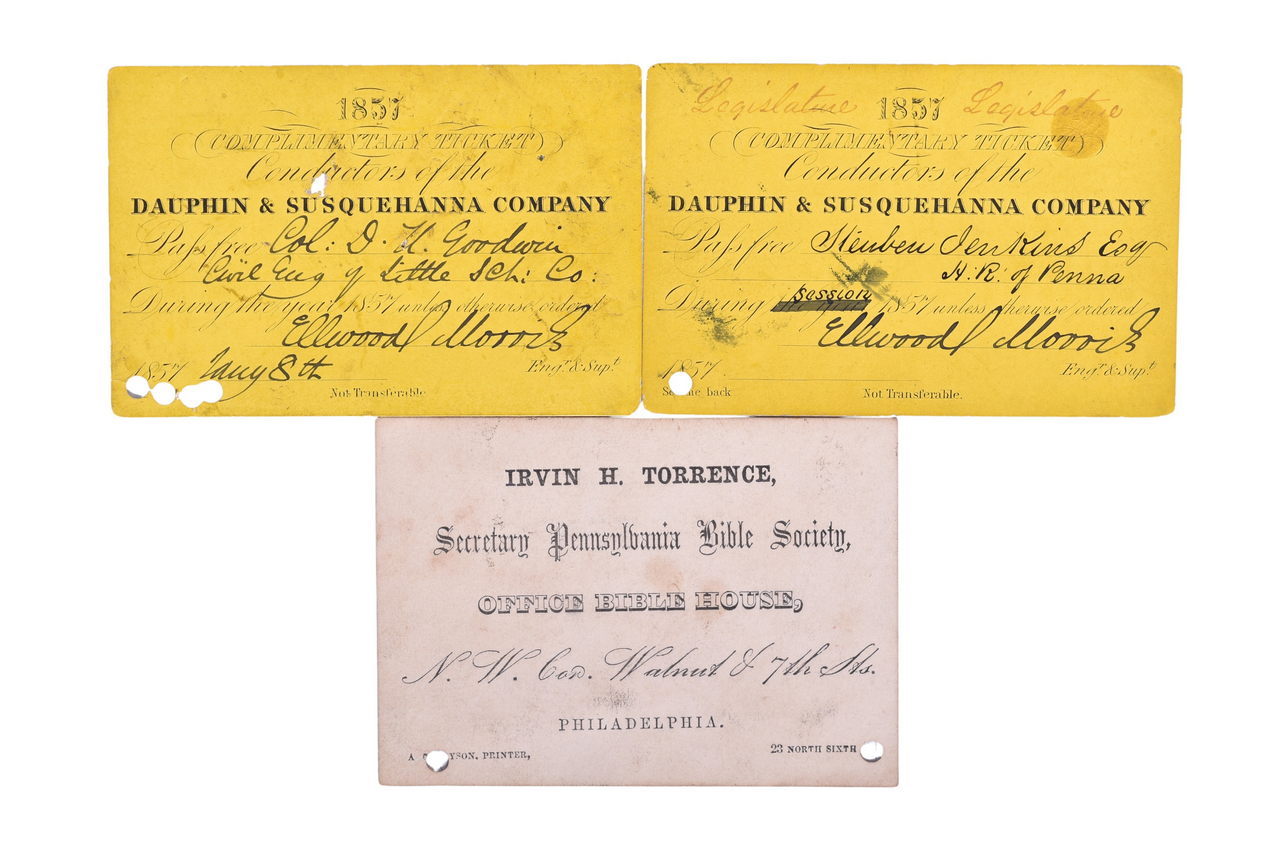 2061 - Three Dauphin & Susquehanna Company Railroad Passes - Conductors and Legislature Pass thumbnail