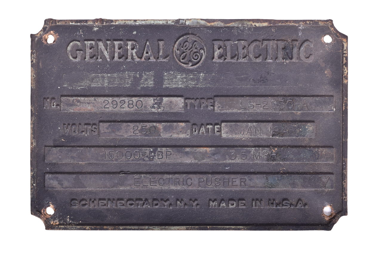 2075 - General Electric Type LS-2030-A Builders Plate #29280 - Jan. 1948 thumbnail