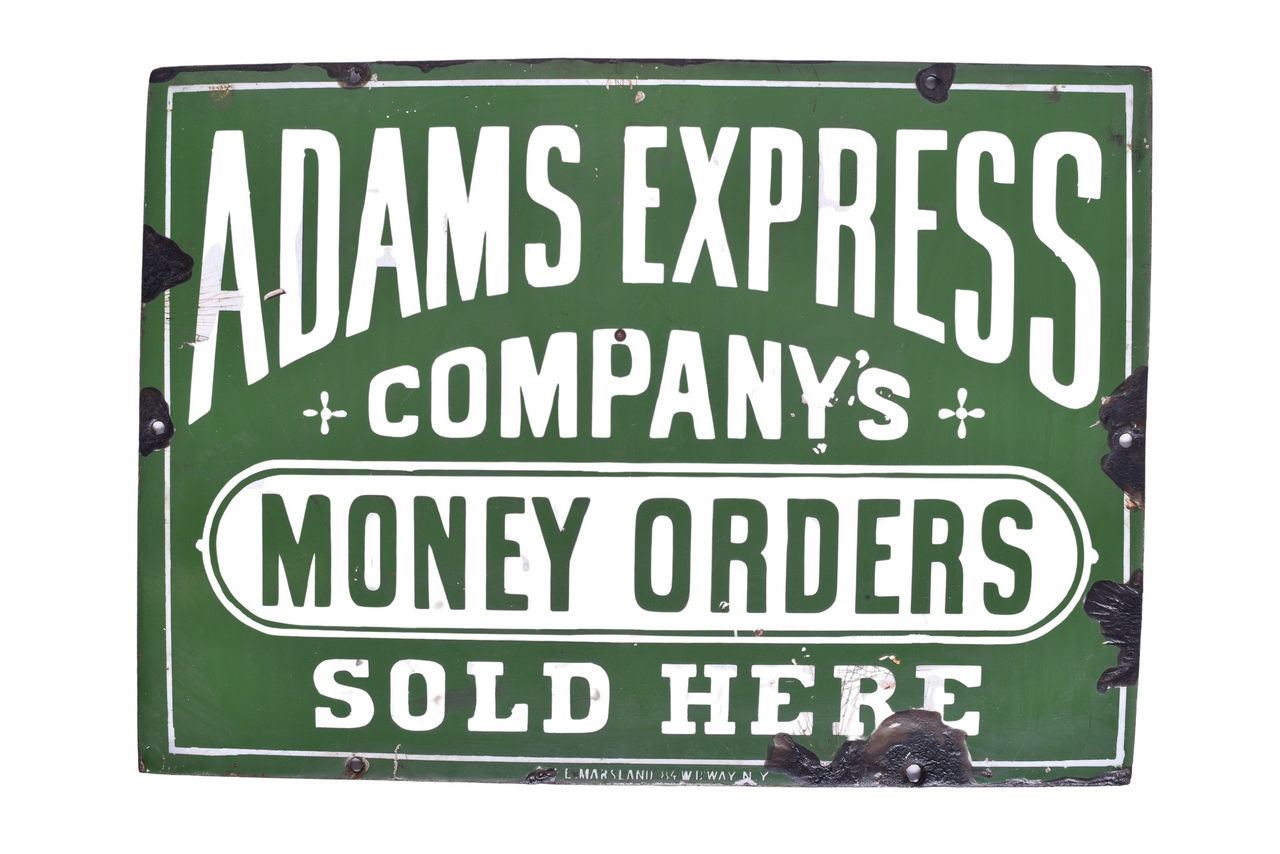 2093A - Adams Express Co. Money Orders Single Sided Porcelain Sign thumbnail