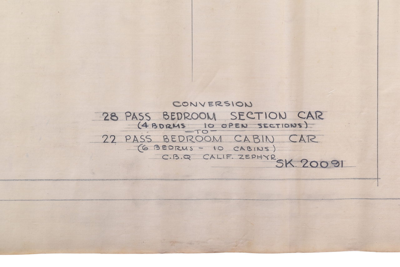 2107 - Original Budd Company CB&Q Railroad California Zephyr 28 Passenger Bedroom Section Conversion Floor Plans thumbnail