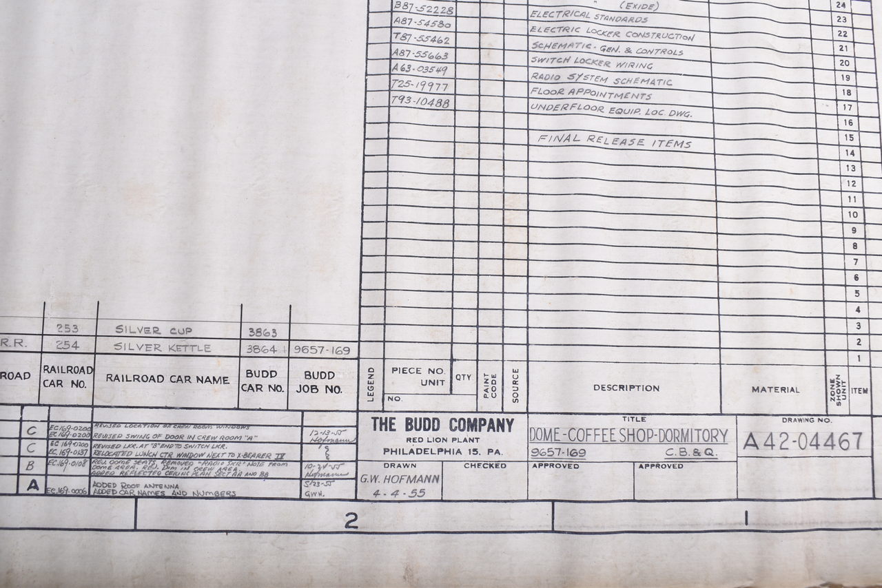 2155 - Original 1955 Budd Company CB&Q Railroad Dome Coffee Shop Dormitory 