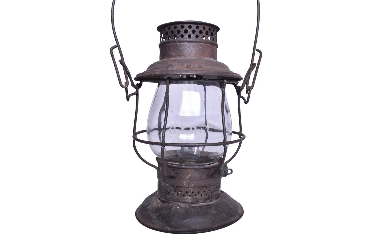 2184 - Adlake Reliable Grand Trunk Railway Bell Bottom Railroad Lantern W/ Etched Globe thumbnail