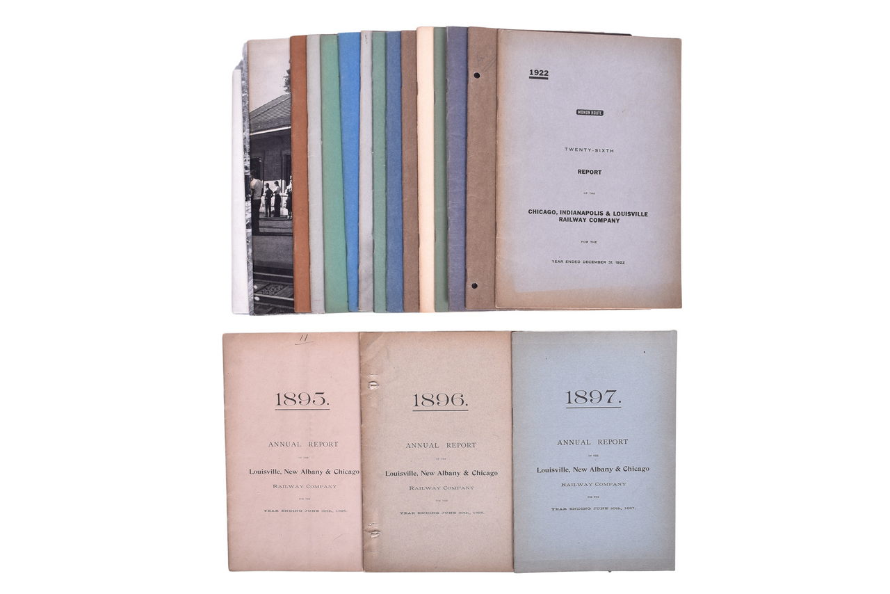 2187 - Twenty Monon Railroad Annual Reports 1895-1897, 1922-1938, 1950, 1951, 1964, 1965 thumbnail