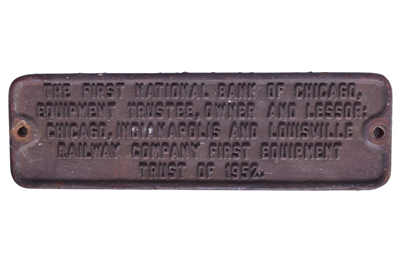 2194 - Monon / Chicago, Indianapolis & Louisville 1952 Cast Iron Trust Plate thumbnail