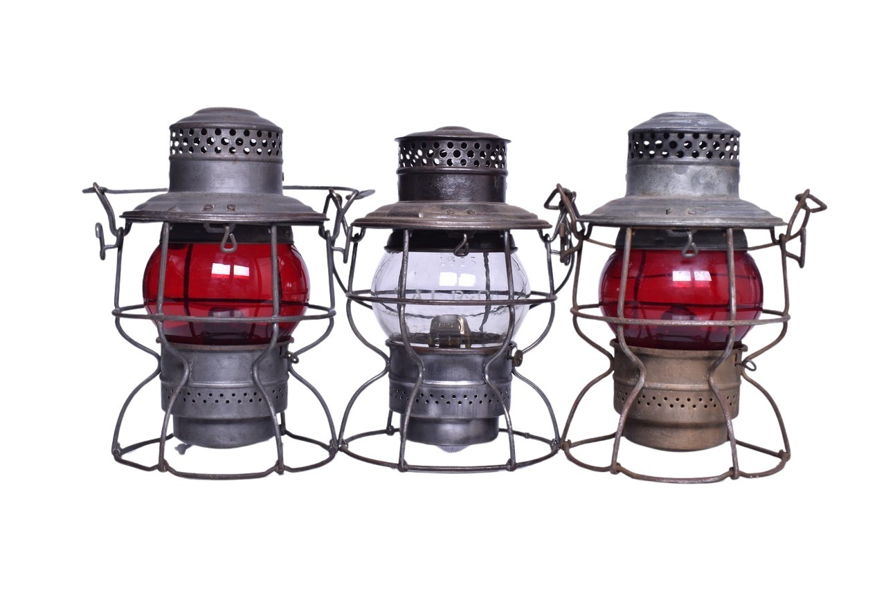 3006 - Trio of South Railroad Lanterns - Atlantic Coast Line, Atlanta Birmingham & Coast, SAL thumbnail