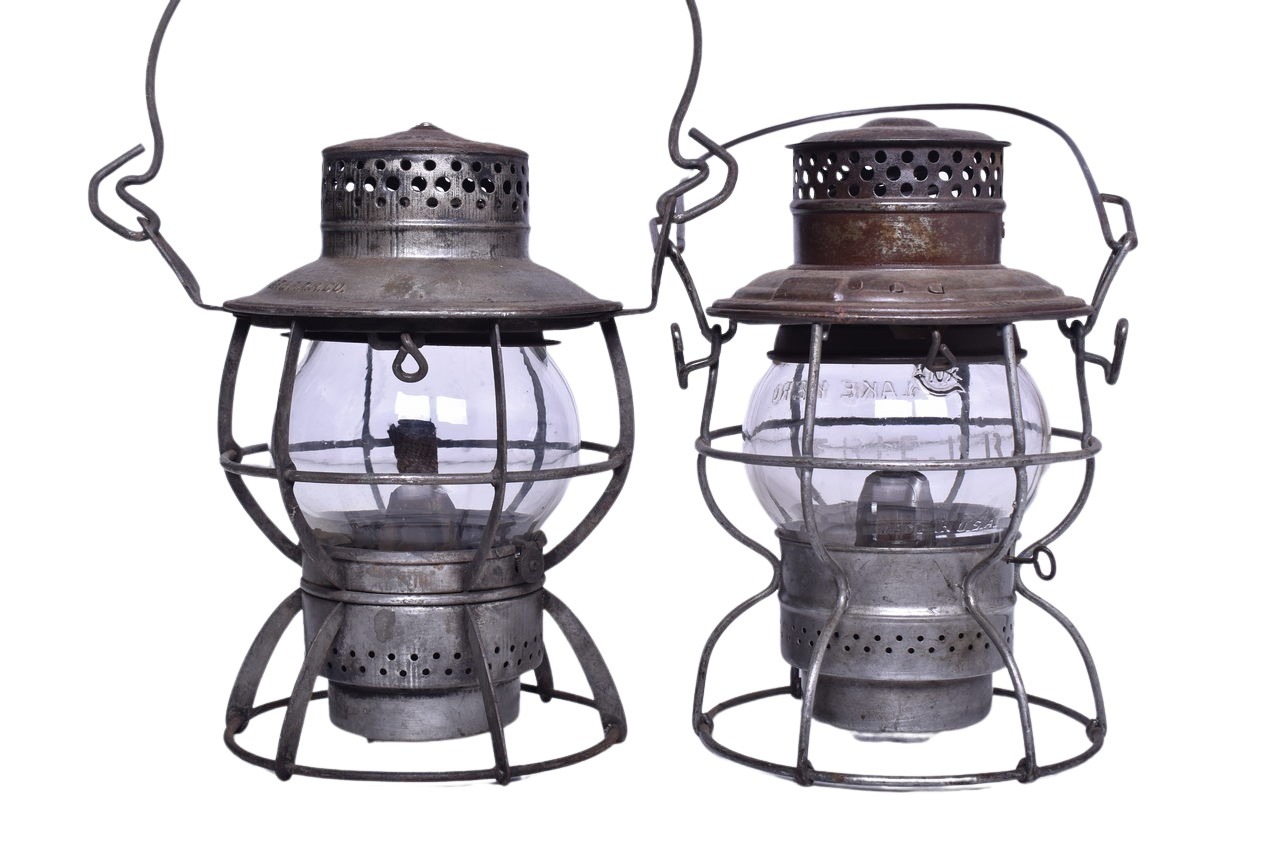 3014 - Pair of East Coast Railroad Lanterns - Richmond Fredericksburg & Potomac and Erie thumbnail