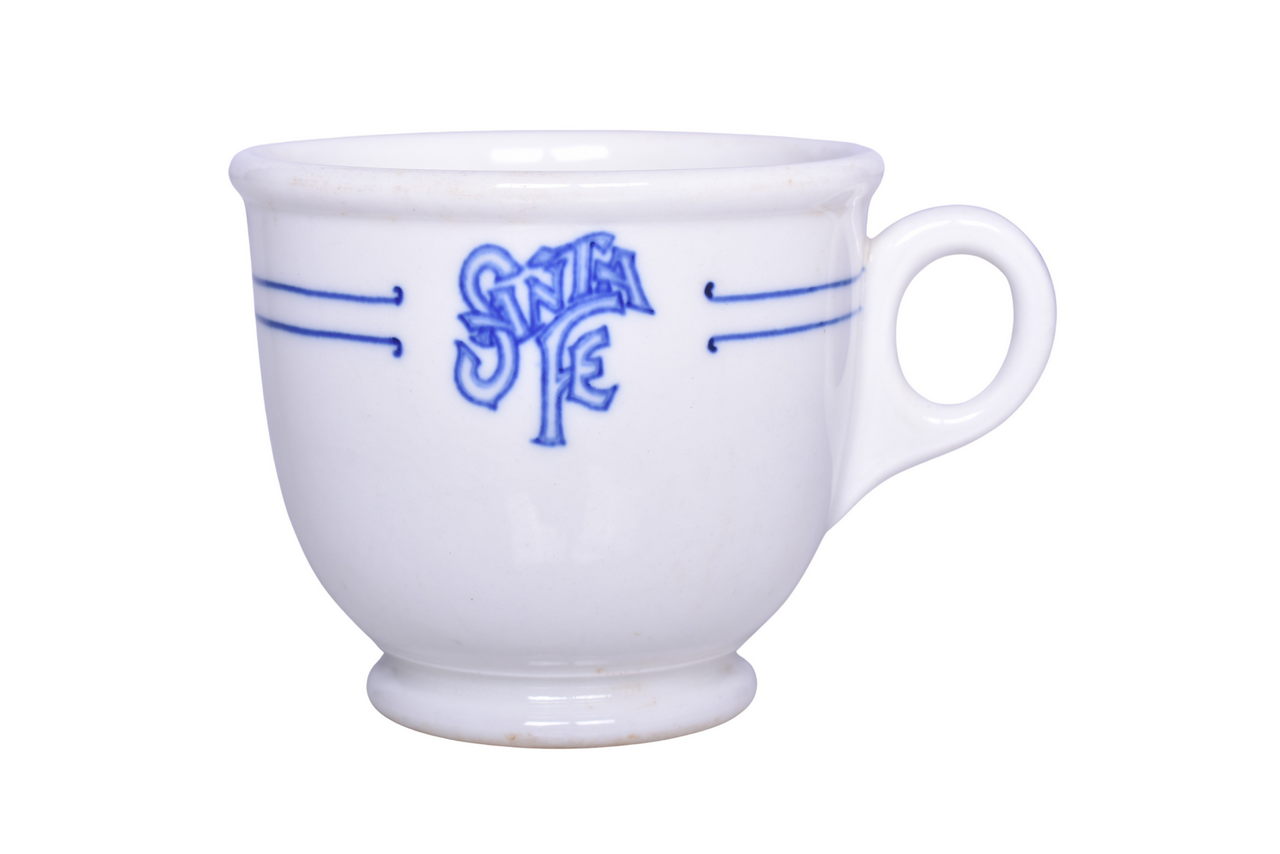 3079 - Santa Fe Railroad China Bleeding Blue Handled Double Egg Cup thumbnail