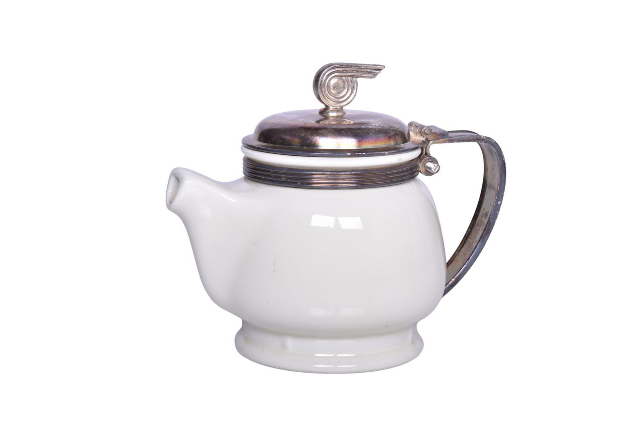 3097 - Milwaukee Road Silver and Hall China Hiawatha Teapot thumbnail