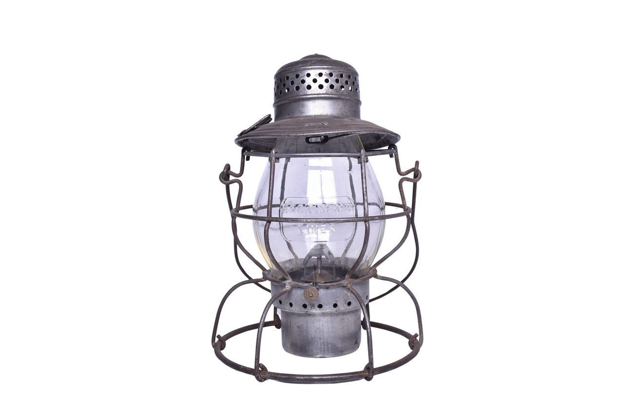 3084 - Handlan Rock Island Lines Railroad Lantern with Clear Cast Globe thumbnail