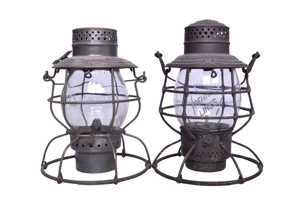 3074 - Pair of Pennsylvania Lines Railroad Lanterns - Handlan and Adams & Westlake thumbnail