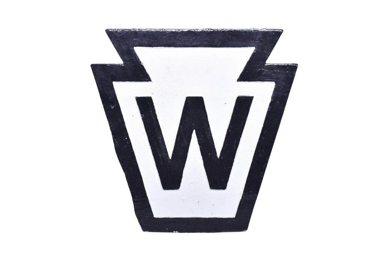 3095 - Pennsylvania Railroad Cast Iron Whistle Sign thumbnail