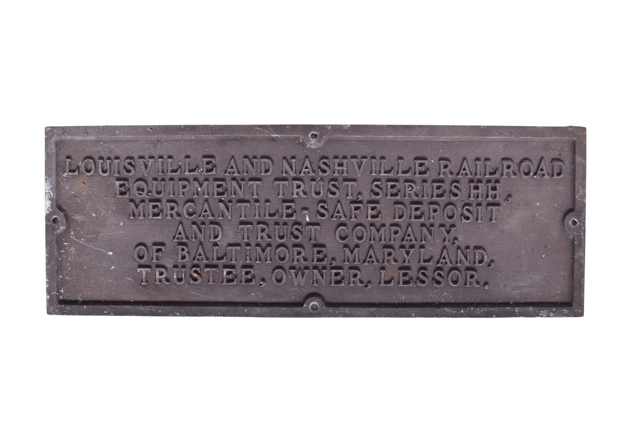 3098 - Louisville and Nashville Railroad Cast Aluminum Trust Plate thumbnail