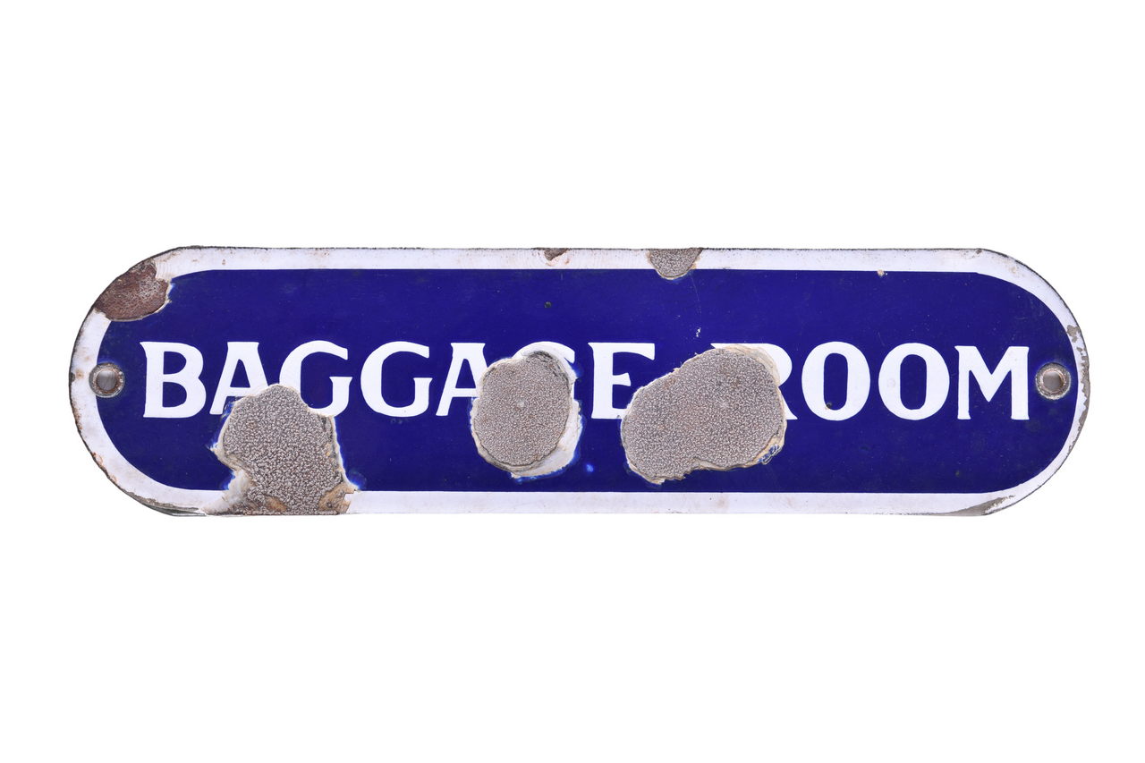 3128 - Porcelain Baggage Room Sign thumbnail