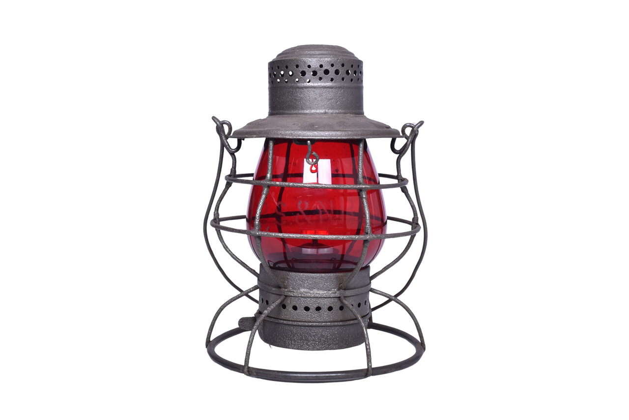 3138 - Dietz Vulcan No. 39 Pittsburgh Shawmut & Northern Railroad Lantern with Red Etched Globe thumbnail