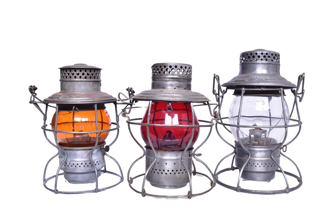 3164 - Trio of East Coast Railroad Lanterns - New York Central and Boston & Maine thumbnail