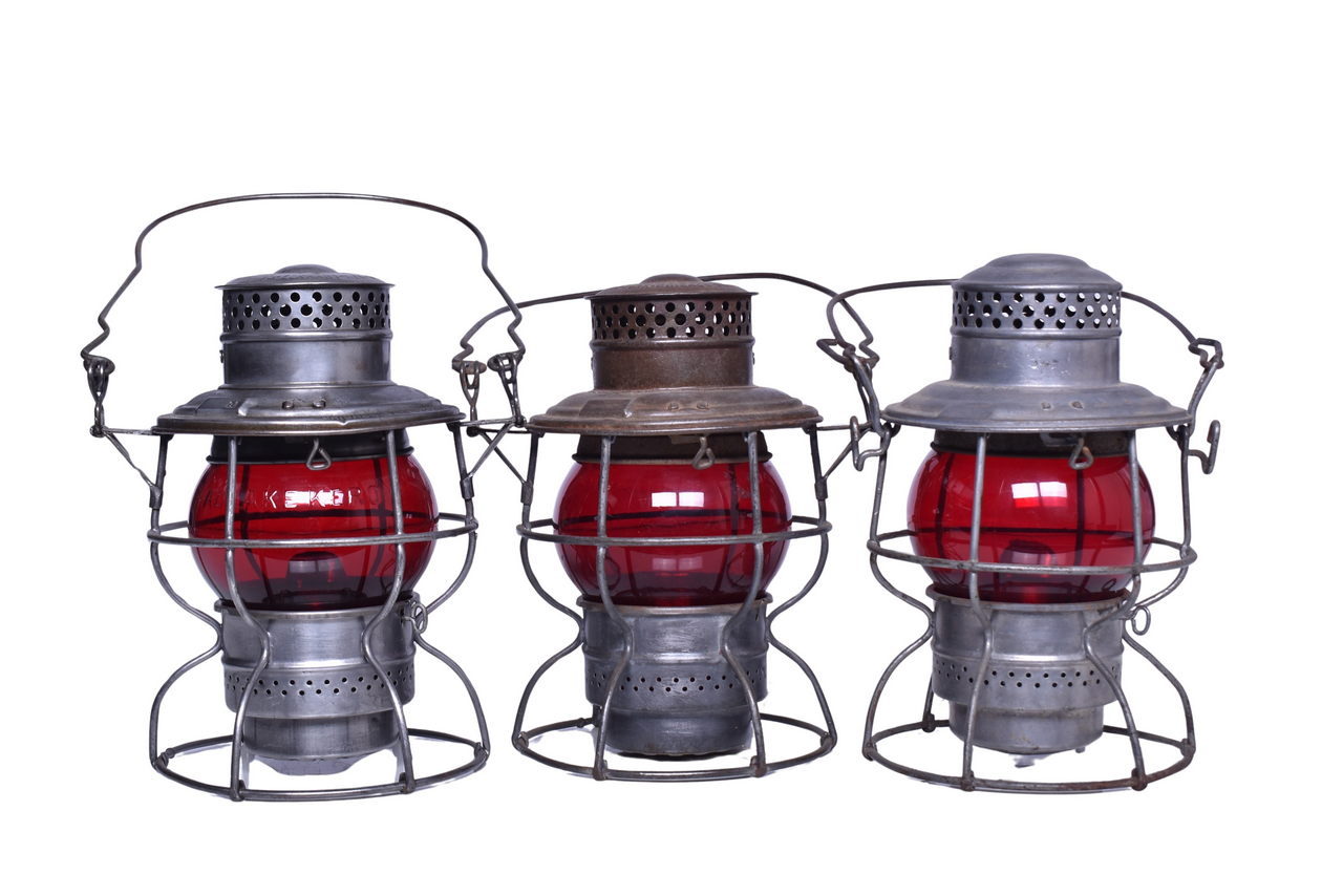 3168 - Trio of Adlake Kero Railroad Lanterns - Boston Revere Beach & Lynn, Baltimore & Susquehanna thumbnail