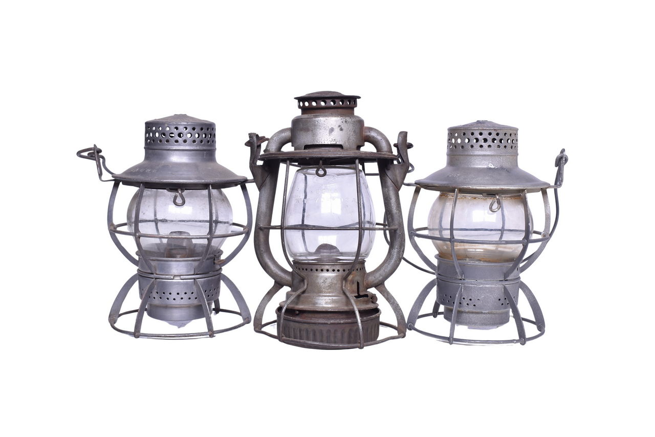3170 - Trio of Midwest Railroad Lanterns - Wabash, Burlington Route, and Baltimore & Ohio thumbnail