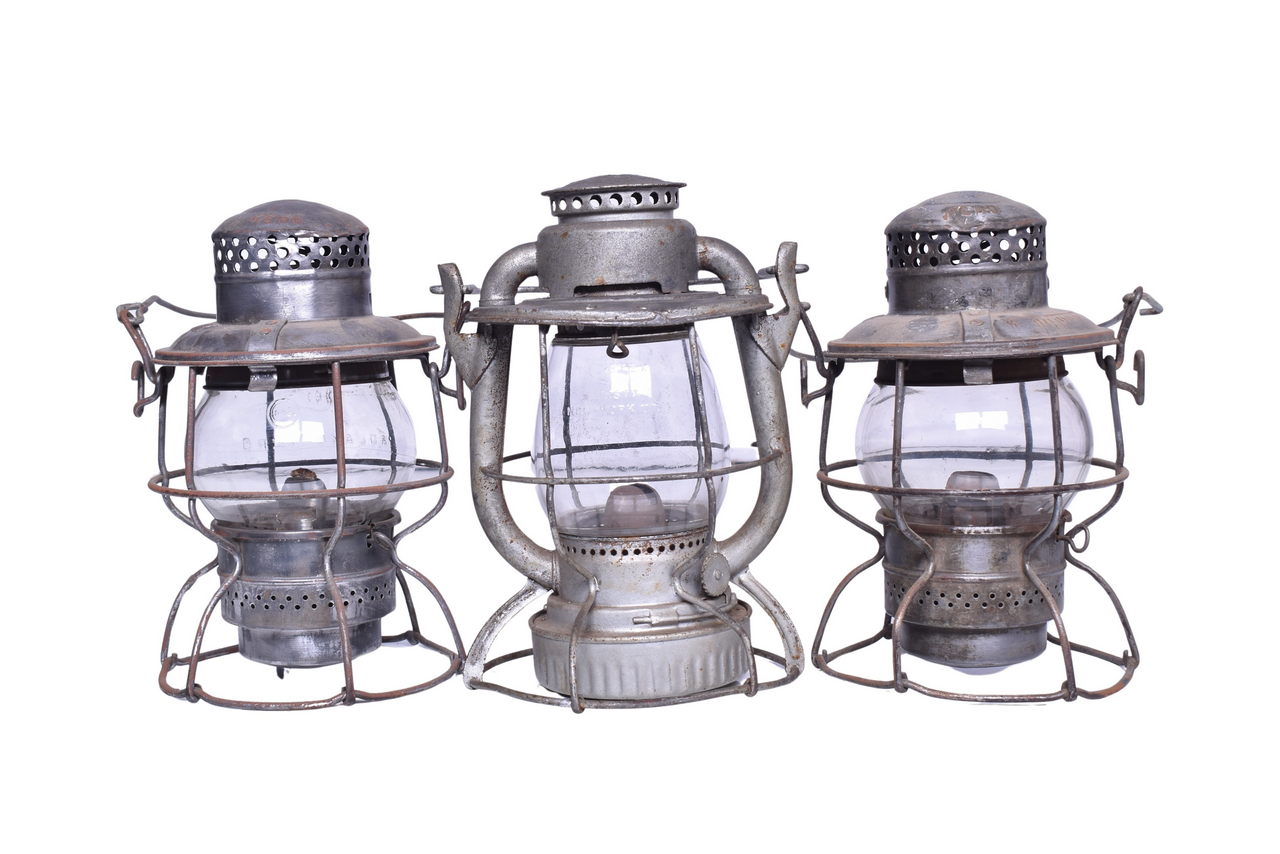 3172 - Trio of Railroad Lanterns - Union, Southern Railway, Central of Georgia thumbnail
