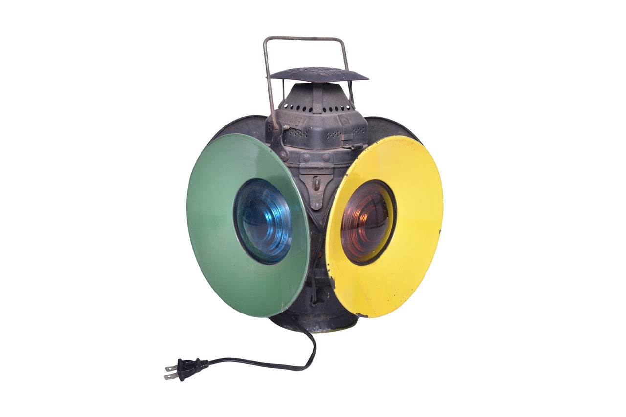 3161 - Electrified Adlake Switch Lamp w/ Porcelain Day Targets thumbnail