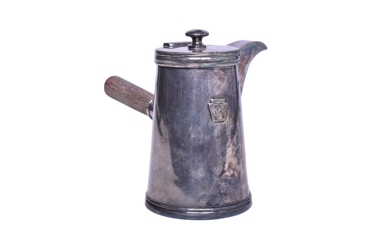 3179 - Reed & Barton Pennsylvania Railroad Silver Individual Coffee Pot Pitcher w/ Handle thumbnail