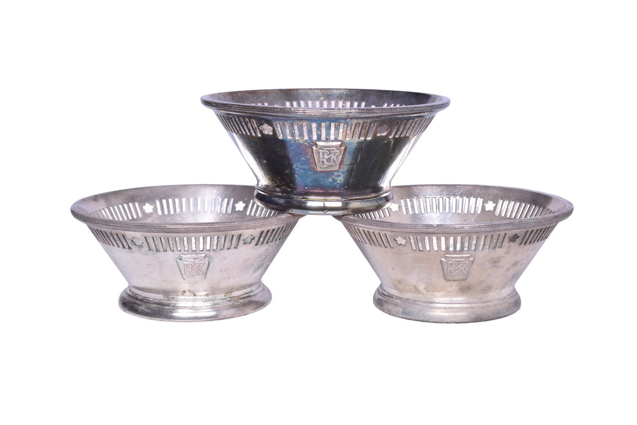 3191 - Three International Silver Pennsylvania Railroad Footed Finger Bowls thumbnail