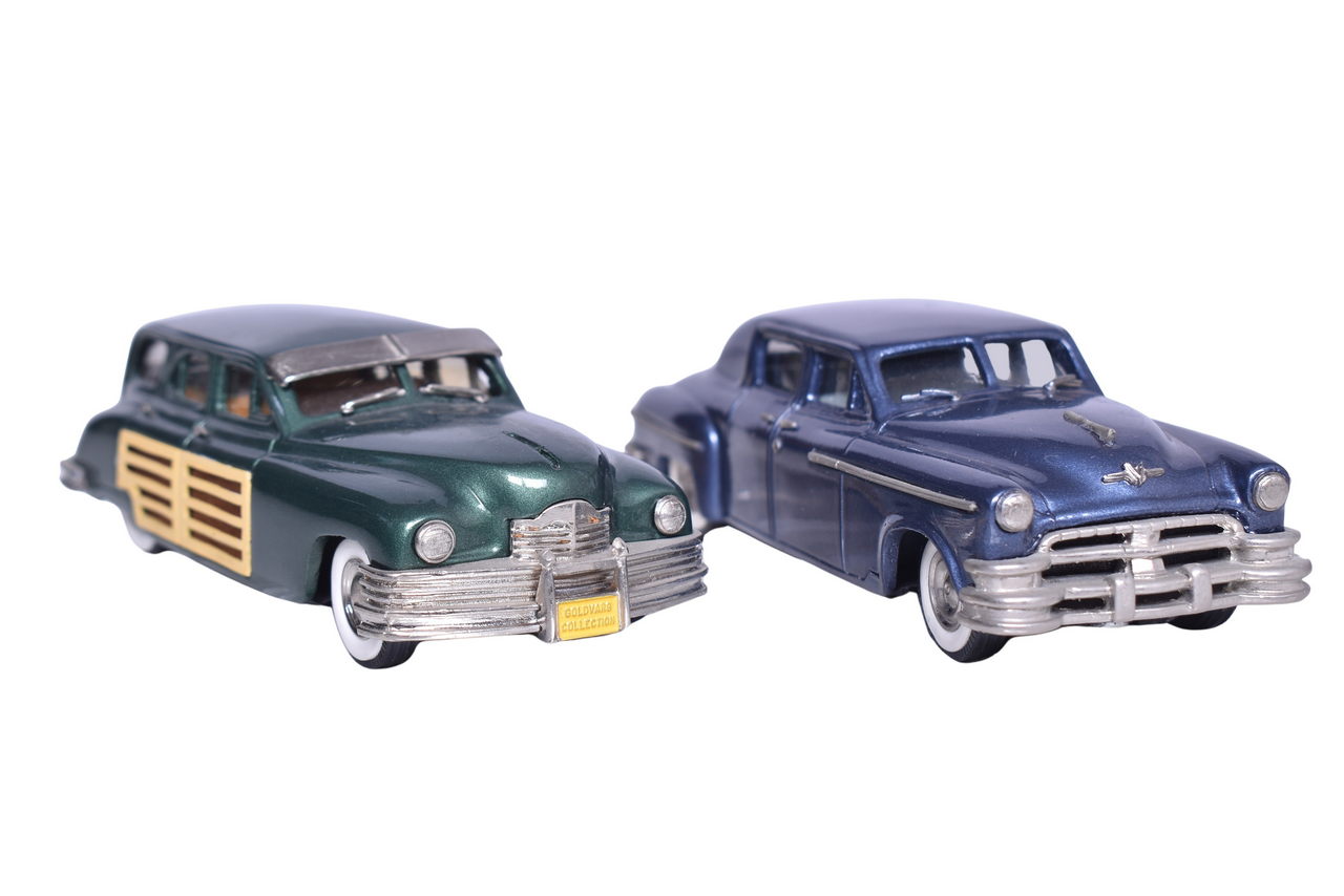 86 - Pair of The Goldvarg Collection '50s Car Models - Chrysler Imperial and Packard Woodie Wagon thumbnail