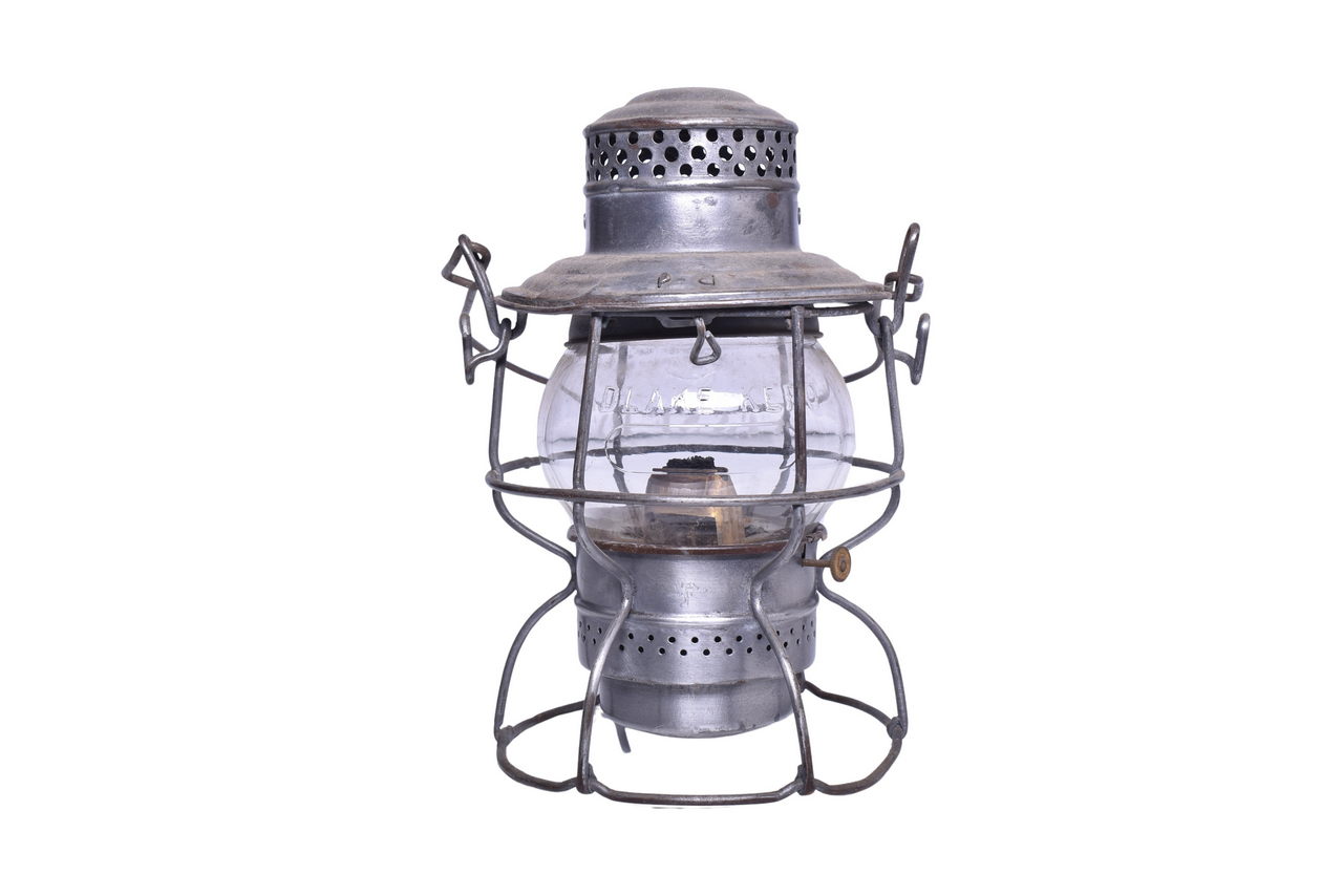 3188 - Adlake Kero Atchison, Topeka and Santa Fe Railway Railroad Lantern w/ Clear Etched Globe thumbnail