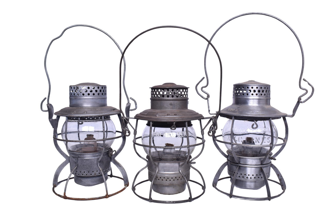 3206 - Trio of New York Central Railroad Lanterns - Adlake Kero, Dietz and Dressel thumbnail