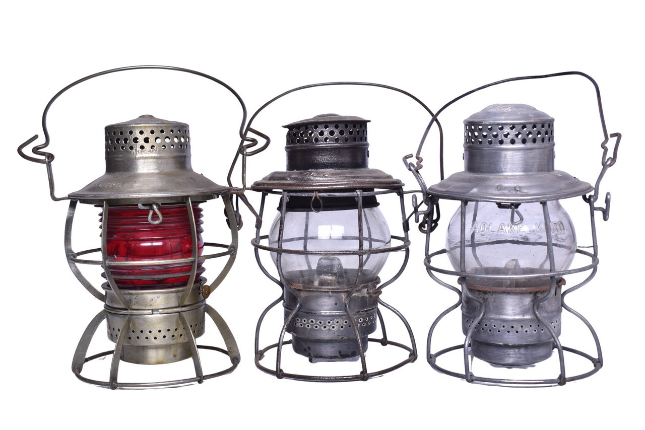 3210 - Trio of Midwest Railroad Lanterns - Kentucky and Indiana Terminal, St. Louis South Western thumbnail