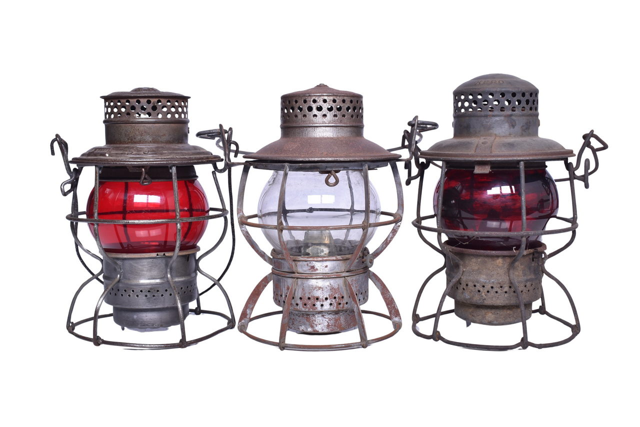 3214 - Trio of East Coast Railroad Lanterns - Pennsylvania and Baltimore & Ohio thumbnail