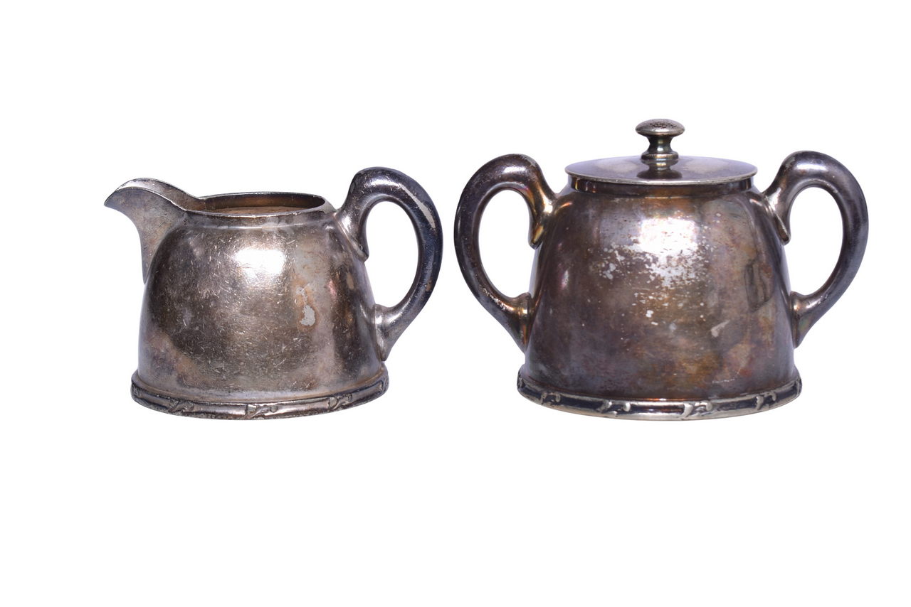 3231 - Reed & Barton New York, New Haven, & Hartford Railroad Silver Sugar Bowl and Creamer thumbnail
