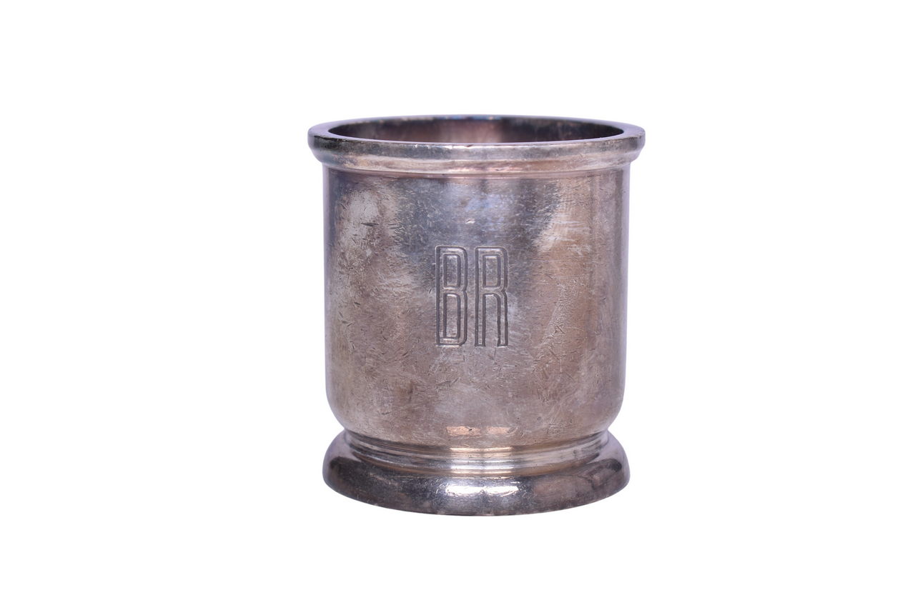 3375 - Reed & Barton Burlington Route Railroad Silver Toothpick Holder thumbnail