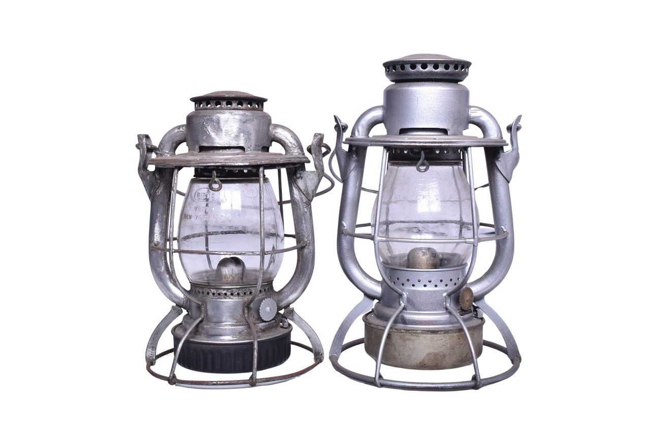 3266 - Pair of East Coast Railroad Lanterns - Pittsburgh & Shawmut and Monongahela / Manchester thumbnail