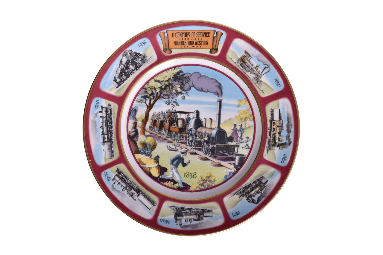 3427 - Norfolk & Western Railroad China 1938 Centennial Service Plate thumbnail