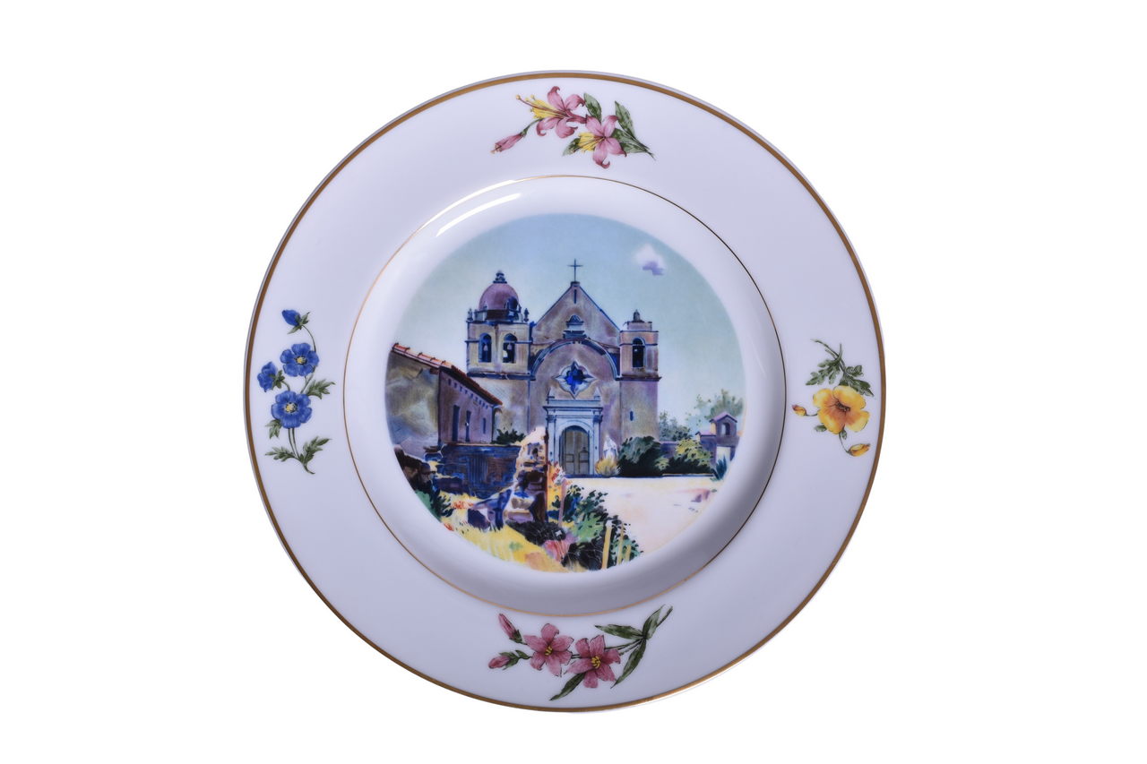 3431 - Southern Pacific Railroad Mission San Carlos Borromeo en Carmelo Service Plate 10 1/2