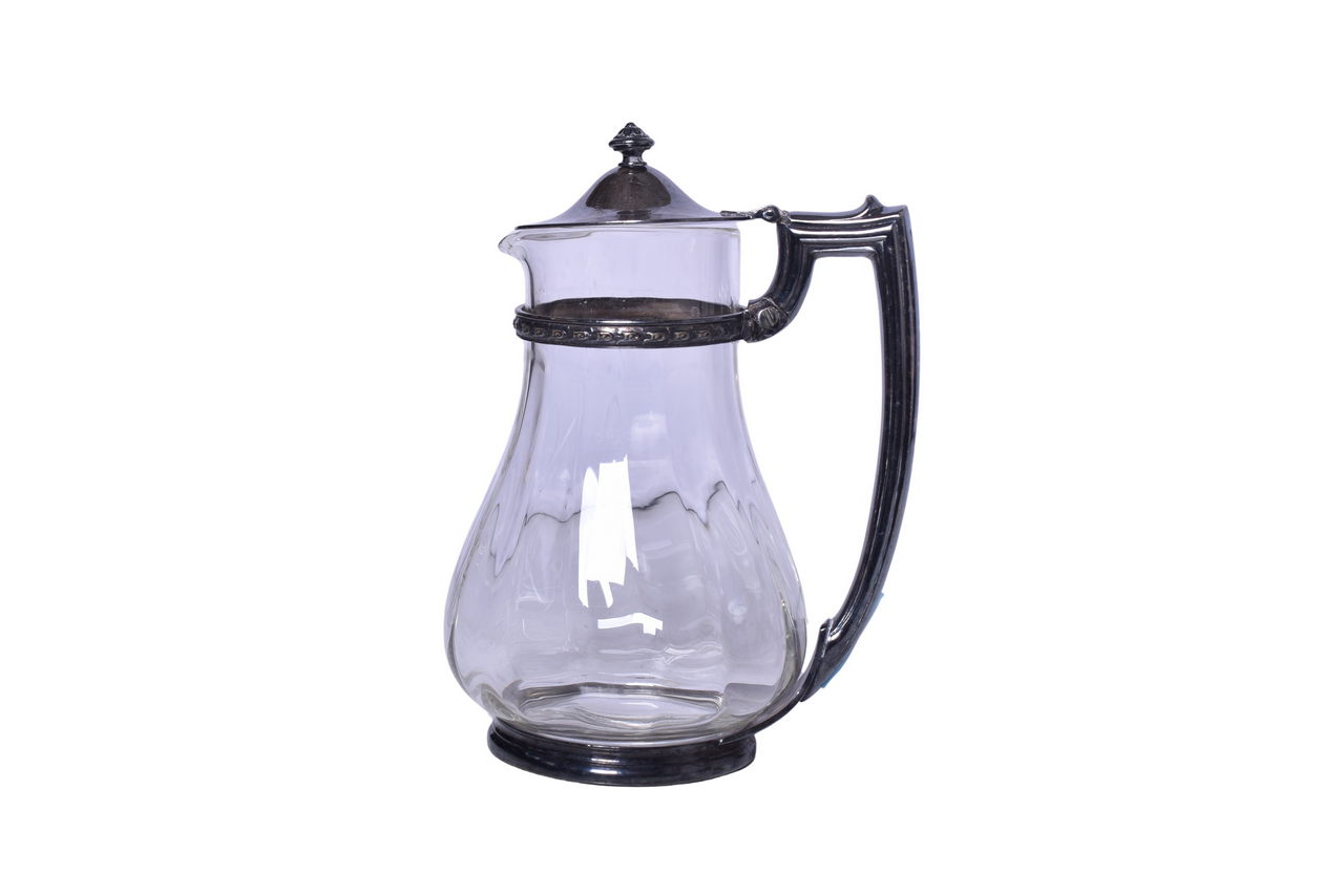 3437 - Missouri Pacific Lines Railroad Silver Glass Water Carafe thumbnail