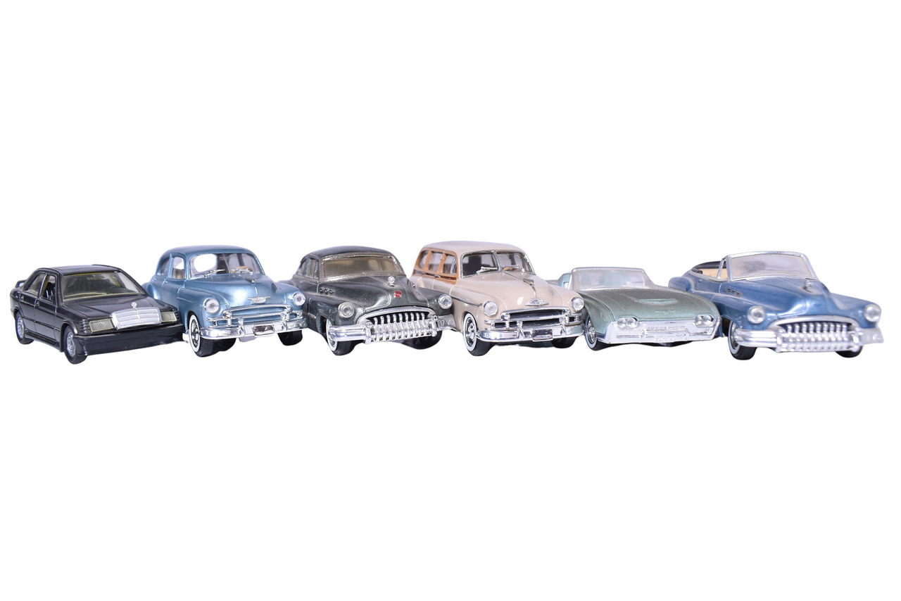 292 - Six Solido Car Models - Chevrolet, Mercedes, Ford, and Buick thumbnail