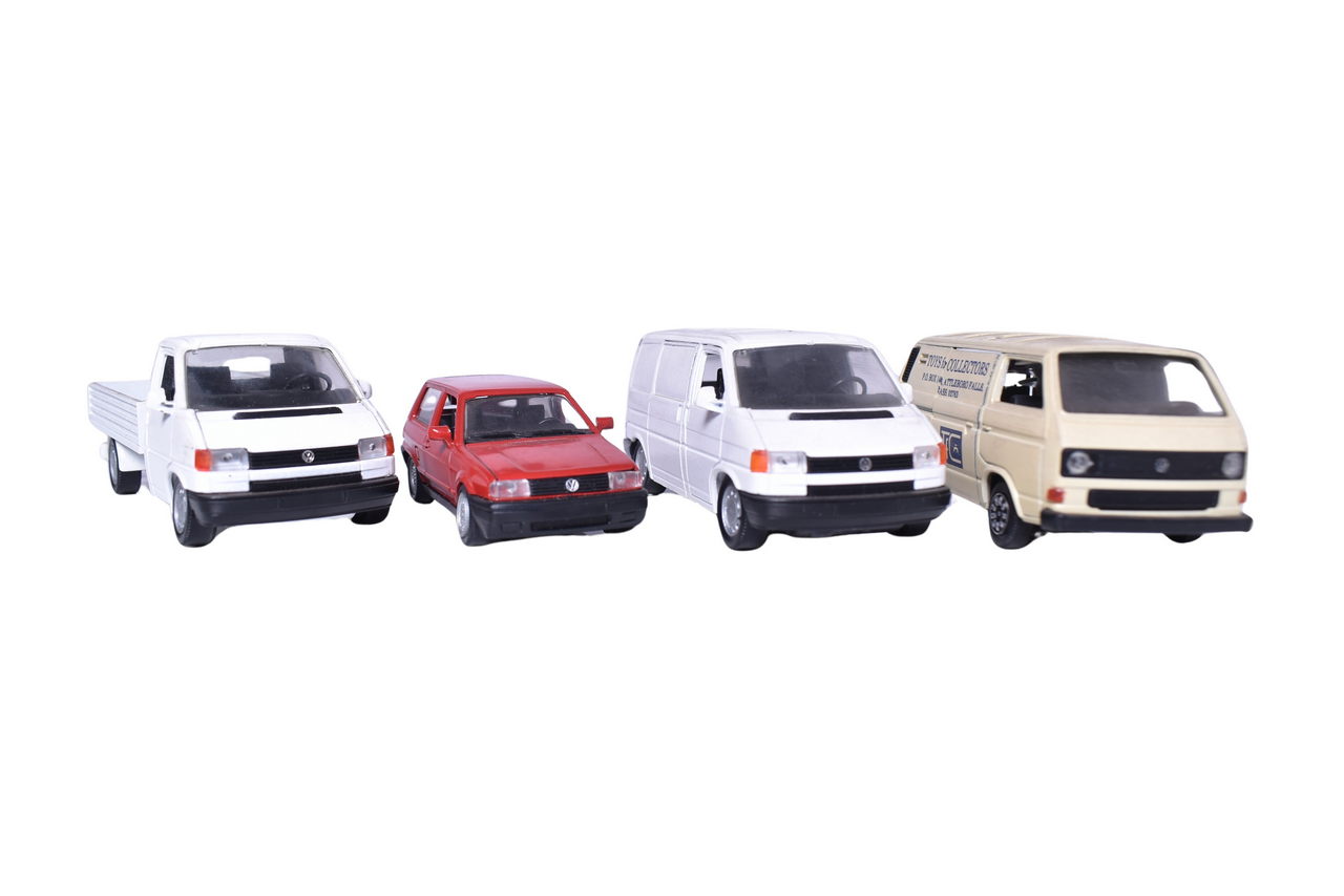 297 - Four Schabak Modell Cars - Volkswagen Polo, Caravelle, Transporter thumbnail