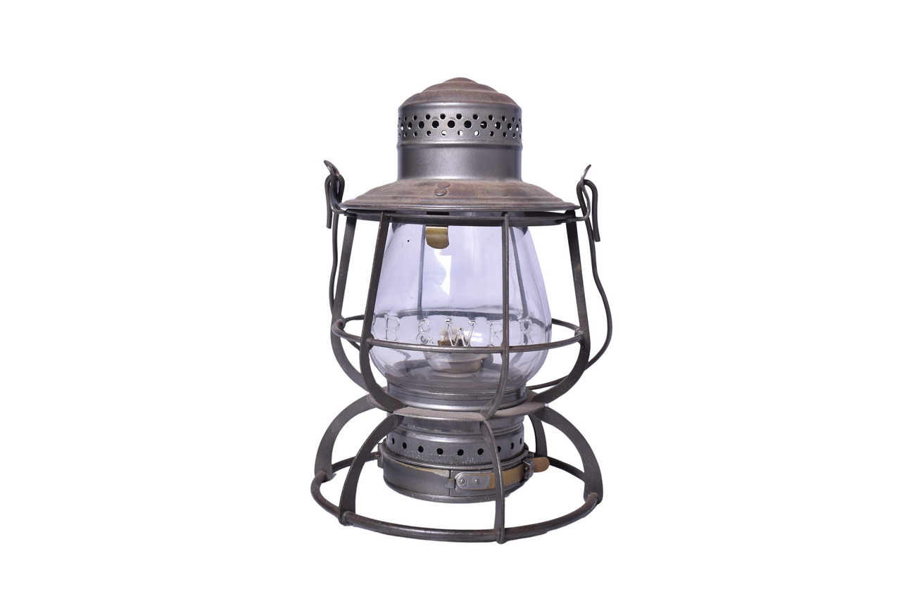 3378 - Armspear Philadelphia Baltimore & Washington Railroad Lantern w/ Clear Cast Globe thumbnail