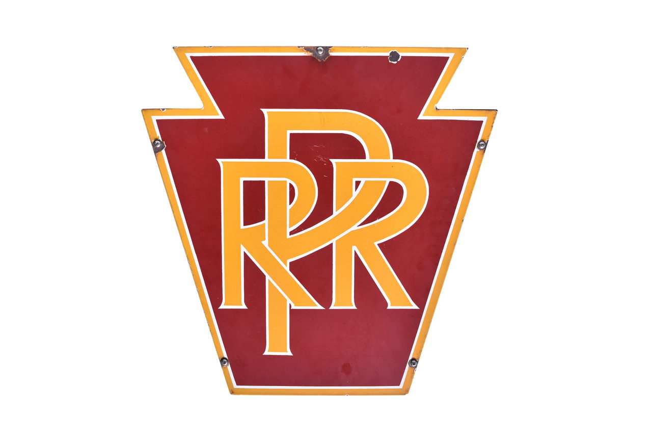 3394 - Pennsylvania Railroad Keystone Herald Single Sided Porcelain Sign thumbnail