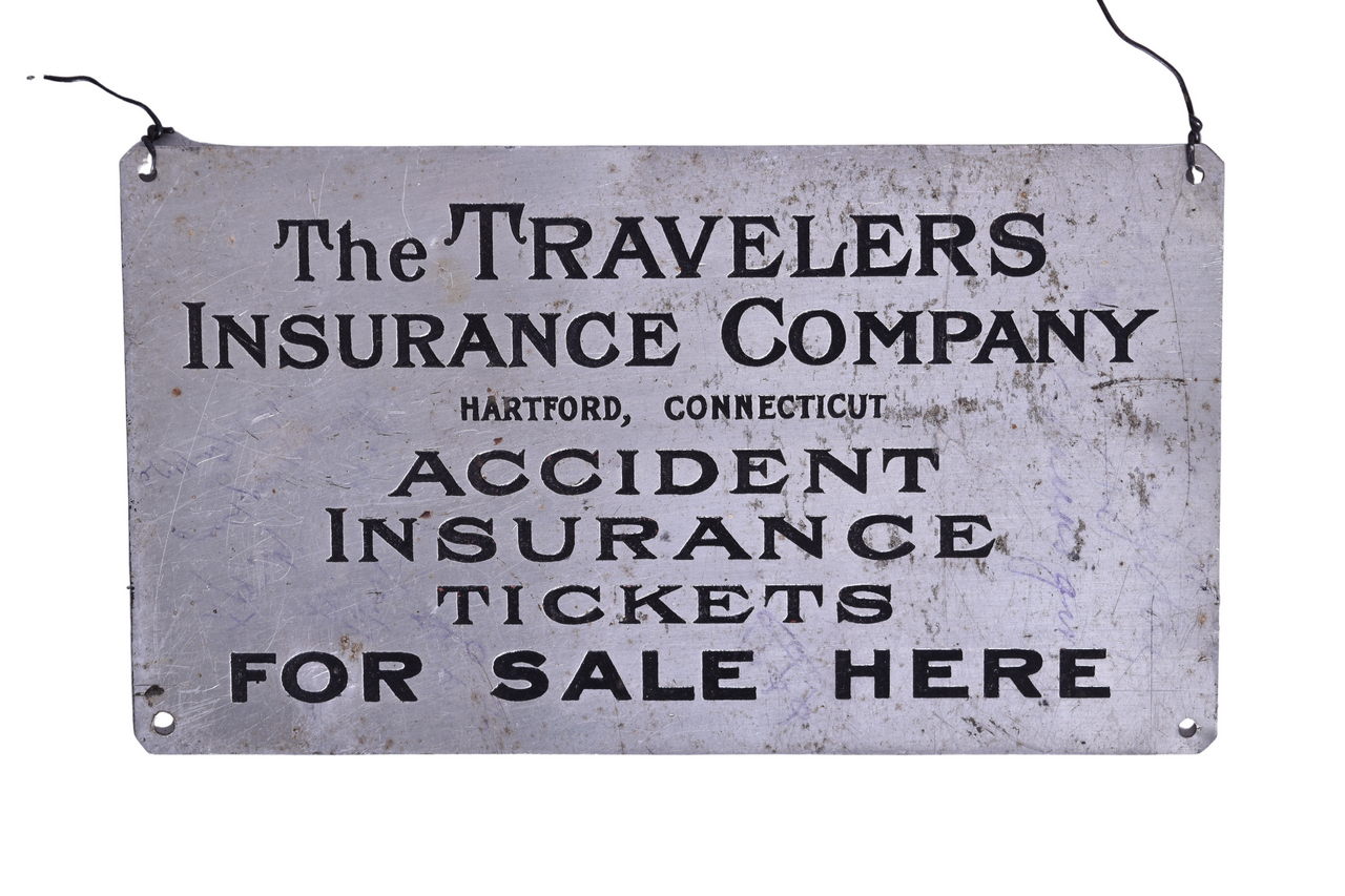 3406 - Travelers Insurance Company Embossed Sign thumbnail