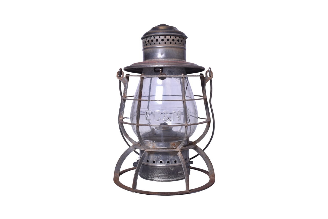 3442 - Railroad Signal Lamp & Lantern Co. Elmira Courtland & Northern Railroad Brass Top Lantern thumbnail