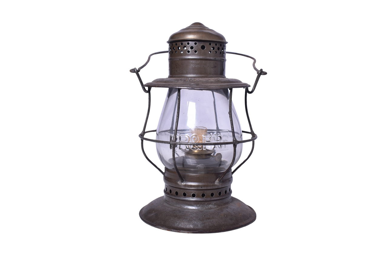 3456 - Kelly Lamp Co. Buffalo, Rochester & Pittsburgh Railroad Brass Top Bell Bottom Lantern thumbnail