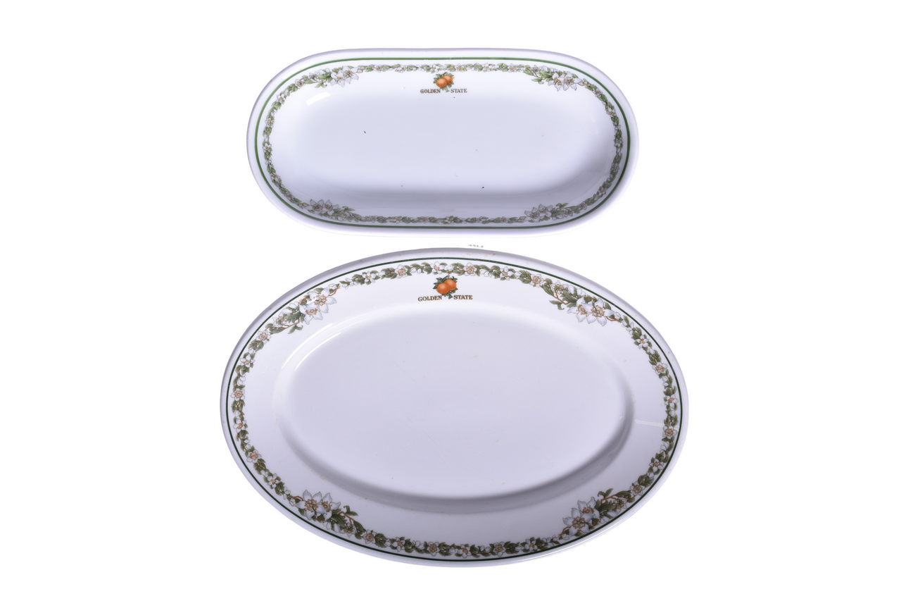 3481 - Southern Pacific Railroad China Golden State Relish Tray and Oval Platter Plate thumbnail