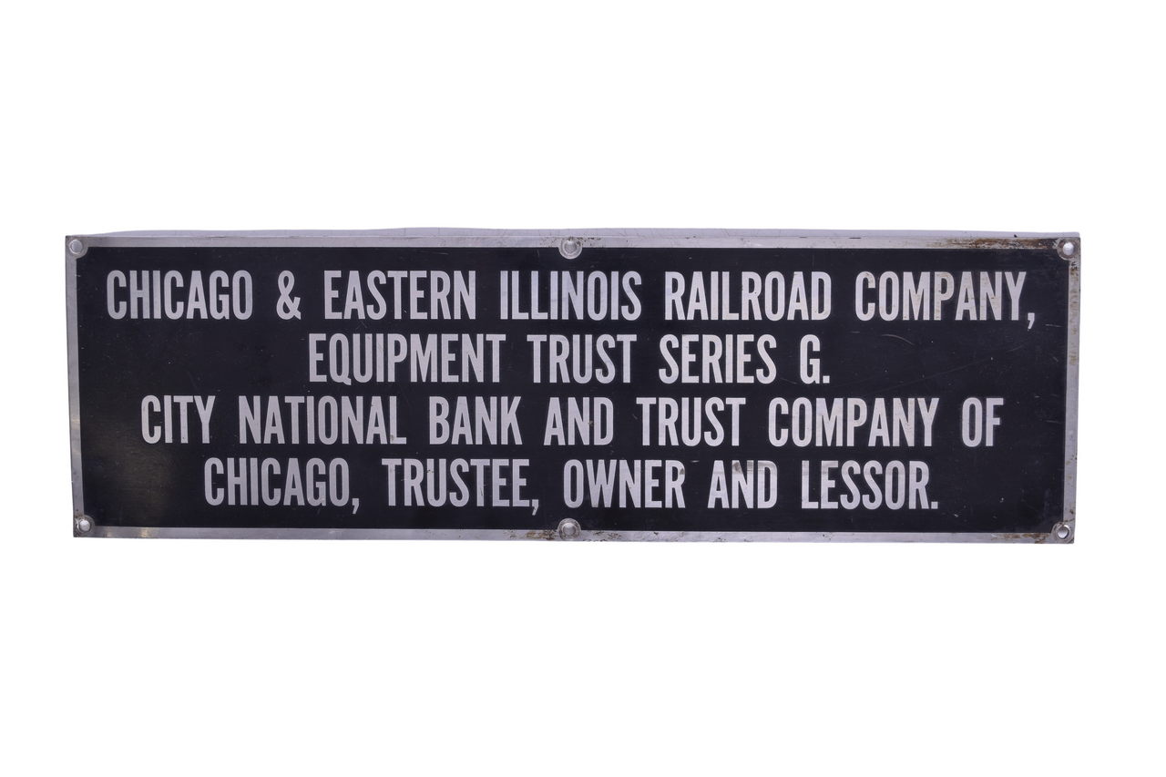 3506 - Chicago & Eastern Illinois Railroad Trust Plate - Marked From an F7 thumbnail