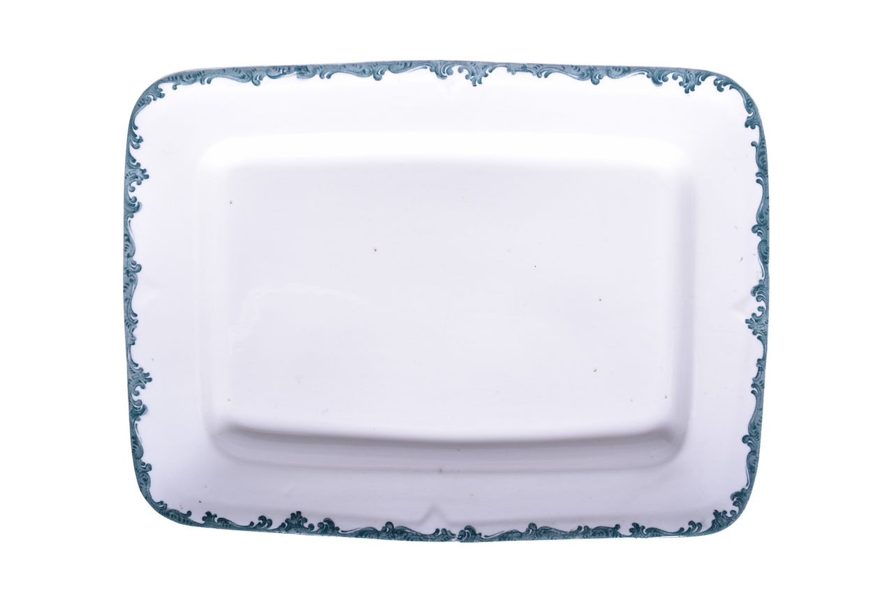 3507 - Large Southern Pacific Railroad China Harriman Blue Rectangular Serving Platter 16 1/2